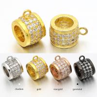 Brass Bail Beads, plated, DIY & micro pave cubic zirconia Approx 5.5mm [