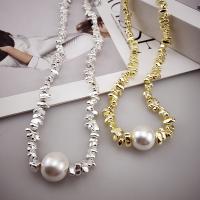 Collar de perlas de plástico, aleación de zinc, con Perlas plásticas, con 5cm extender cadena, Joyería & para mujer, más colores para la opción, longitud:aproximado 40 cm, Vendido por UD