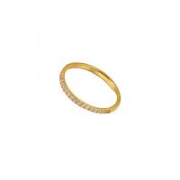 Нержавеющая сталь Rhinestone палец кольцо, Нержавеющая сталь 316, 18K позолоченный, ювелирные изделия моды & разный размер для выбора & Женский & со стразами, Золотой, продается PC