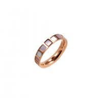 Shell Finger Ring, 316L Stainless Steel, with Shell, 18K gold plated, fashion jewelry & for woman, rose gold color 