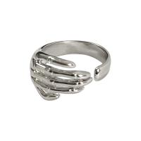 Zinc Alloy Finger Ring, silver color plated, fashion jewelry & Unisex, 17mm 