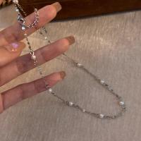Ожерелье из ракушки Южного моря, титан, с Shell Pearl, с 5cm наполнитель цепи, ювелирные изделия моды & Женский, оригинальный цвет, длина:Приблизительно 40 см, продается PC