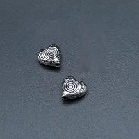 Zinc Alloy Heart Beads, antique silver color plated, vintage & DIY & 3D effect Approx [