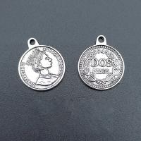 Character Shaped Zinc Alloy Pendants, Flat Round, antique silver color plated, vintage & DIY Approx 