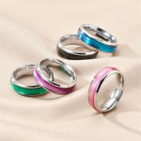 Titanium Steel Finger Ring, Unisex & enamel 