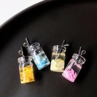 Imitation Fruit Resin Pendant, with Epoxy Sticker, Cup, break proof & cute & DIY Approx 