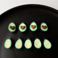 Imitation Fruit Resin Pendant, Avocado, break proof & cute & DIY 20mm, Approx 
