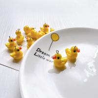 Animal Resin Pendant, Duck, break proof & cute & DIY, yellow, 20mm, Approx 