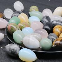 Gemstone ювелирные изделия Кулон, Полудрагоценный камень, Овальная форма, Устойчивого & различные материалы для выбора, Много цветов для выбора продается PC