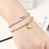 Stainless Steel Charm Bracelet, 304 Stainless Steel, Heart, Vacuum Ion Plating, fashion jewelry 4mm Approx 17 cm 