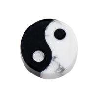 Décoration de pierre perles, Pierre naturelle, Rond, durable, blanc et noir Vendu par PC
