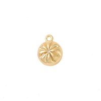 Brass Jewelry Pendants, Round, gold color plated, DIY 