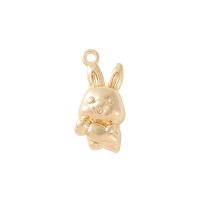 Animal Brass Pendants, Rabbit, gold color plated, DIY 