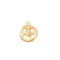 Brass Jewelry Pendants, Button Shape, gold color plated, DIY & hollow 