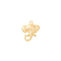 Animal Brass Pendants, Elephant, gold color plated, DIY 