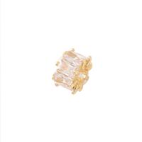 perle en laiton et zircone cubique , Placage de couleur d'or, DIY & pavé de micro zircon Vendu par PC