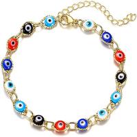 Evil Eye Jewelry Bracelet, Brass, with 2inch extender chain, plated, fashion jewelry & for woman & enamel Approx 6.3 Inch 