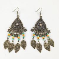 Glass Seed Beads Earring, Zinc Alloy, with Seedbead, antique brass color plated, fashion jewelry & Bohemian style & for woman 