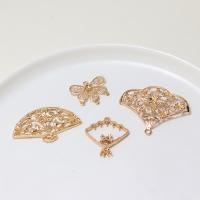 Hollow Brass Pendants, high quality plated, DIY golden 
