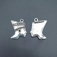 Character Shaped Zinc Alloy Pendants, Egyptian Pharaoh, antique silver color plated, vintage & DIY Approx 