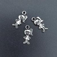Character Shaped Zinc Alloy Pendants, Girl, antique silver color plated, vintage & DIY Approx 