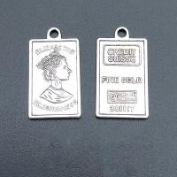 Zinc Alloy Jewelry Pendants, Rectangle, antique silver color plated, vintage & DIY Approx 