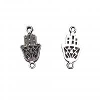Zinc Alloy Charm Connector, Hand, antique silver color plated, vintage & DIY & 1/1 loop & hollow Approx 
