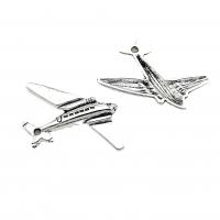 Zinc Alloy Jewelry Pendants, Airplane, antique silver color plated, vintage & DIY Approx 