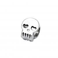 Zinc Alloy Spacer Beads, Skull, silver color plated, fashion jewelry & DIY Approx 