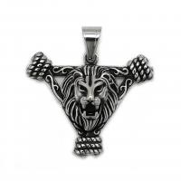 Stainless Steel Animal Pendants, 304 Stainless Steel, Lion, vintage & for man, original color 