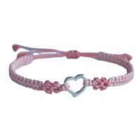 Nylon Cord Bracelets, with Zinc Alloy, Heart, handmade, fashion jewelry & Unisex Approx 5.51-10.24 Inch 
