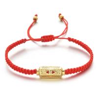 Fashion Zinc Alloy Bracelets, Polyester Cord, with Zinc Alloy, gold color plated, adjustable & for woman & enamel Approx 18-28 cm 