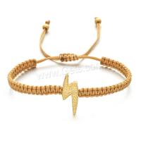Fashion Zinc Alloy Bracelets, Polyester Cord, with Zinc Alloy, Lightning Symbol, plated, adjustable & for woman Approx 18-28 cm 
