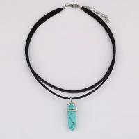 Gemstone Necklaces, Natural Stone, with Zinc Alloy, with 7cm extender chain, fashion jewelry & for woman Approx 35 cm, Approx 38 cm 