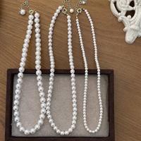 Plastic Pearl Necklace, with 5cm extender chain, fashion jewelry & for woman, white Approx 42 cm 