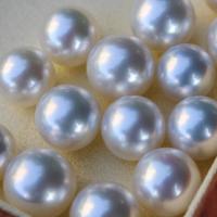 Round Cultured Freshwater Pearl Beads, DIY white 