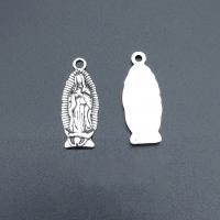 Pendentif Saint en alliage de zinc, Plaqué de couleur d'argent, Vintage & DIY Environ Vendu par sac
