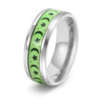 Luminated Finger Ring, Titanium Steel, Vacuum Ion Plating & for man & epoxy gel 8mm, US Ring 
