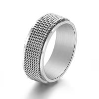 Titanium Steel Finger Ring, Vacuum Ion Plating, rotatable & for man 8mm, US Ring [