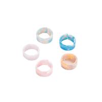 Acryl Finger Ring, Acetat-Blatt, einstellbar & verschiedene Stile für Wahl & für Frau, Größe:6-8, verkauft von setzen