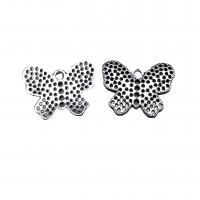 Zinc Alloy Animal Pendants, Butterfly, antique silver color plated, vintage & DIY & hollow Approx [