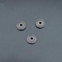 Zinc Alloy Spacer Beads, Flat Round, antique silver color plated, vintage & DIY Approx [