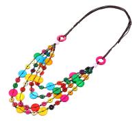 Fashion Multi Layer Necklace, Shell, with Nylon Cord, fashion jewelry & multilayer & for woman, mixed colors Approx 31.5 Inch 