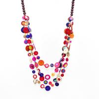 Fashion Multi Layer Necklace, Coco, with Wood, fashion jewelry & multilayer & for woman, mixed colors Approx 31.5 Inch 