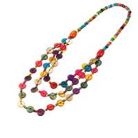 Fashion Multi Layer Necklace, Coco, with Wood, fashion jewelry & multilayer & for woman, multi-colored Approx 31.5 Inch 