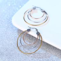 Stainless Steel Hoop Earring, 304 Stainless Steel, Vacuum Ion Plating, fashion jewelry & for woman [