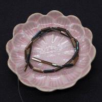 Perles coquillage d'ormeau, coquille d'ormeau, tube rond, DIY, noire Environ Vendu par brin