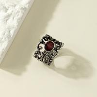 Emaille Zink Legierung Finger Ring, Zinklegierung, plattiert, Modeschmuck, Silberfarbe, Größe:7, verkauft von PC