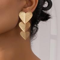 Zinc Alloy Drop Earring, Heart, Vacuum Ion Plating, fashion jewelry, golden [