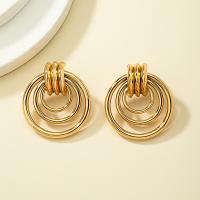 Zinc Alloy Stud Earring, Round, plated, fashion jewelry 